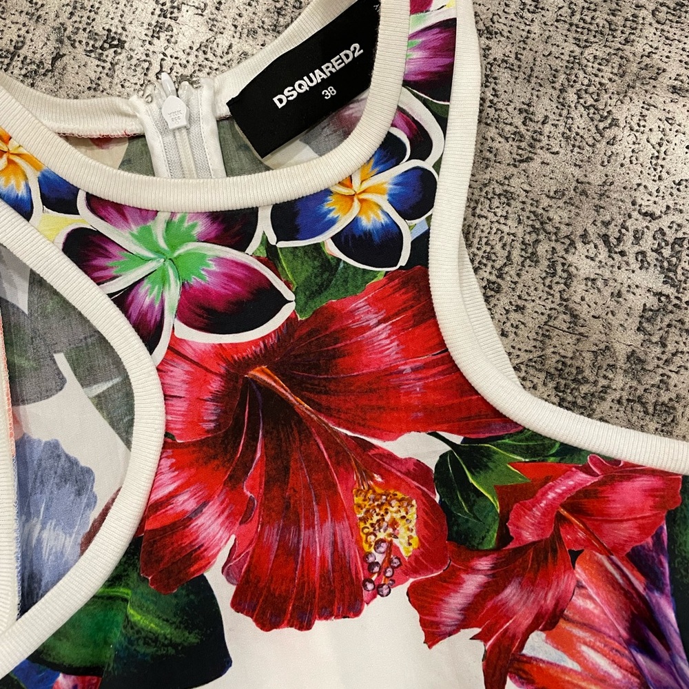 DSQUARED2 tropical print 100% cotton top